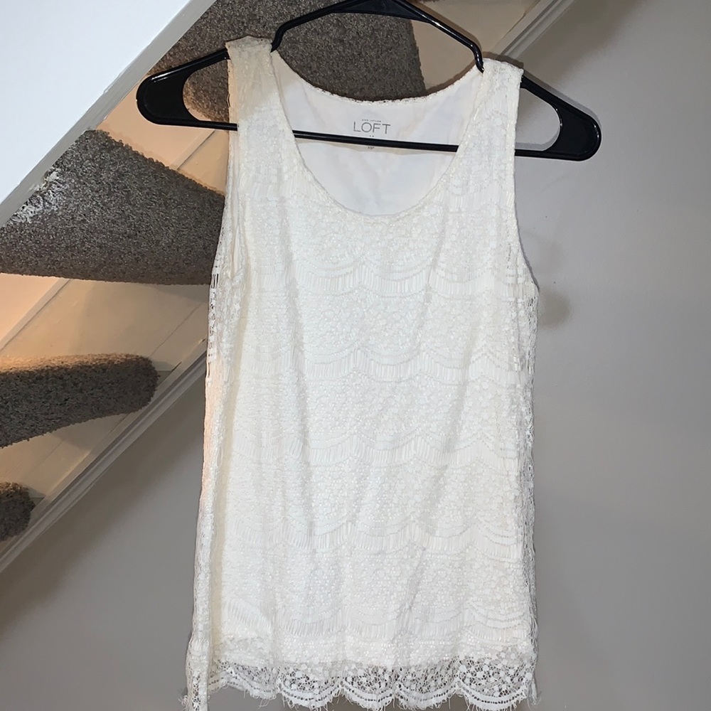 Ann Taylor Loft Ivory Lace Tank